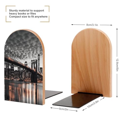 Sujetalibros de madera antideslizantes con soporte universal resistente Brooklyn Bridge 3