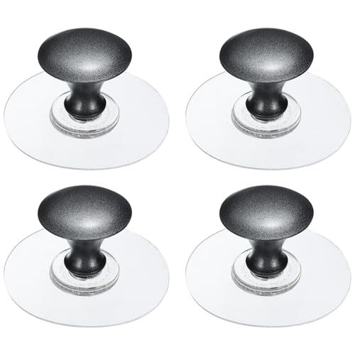 uxcell �S���L���r�l�b�g�m�u 4�p�b�N �X�e�����X�X�`�[���X�e�B�b�N�I�������o���m�u ���E���h�Z���t�X�e�B�b�N �C���X�^���g�L���r�l�b�g�n���h���v�� �� ���[�h���[�u �H��I �����o���N���[�[�b�g�p �O���[/�N���A