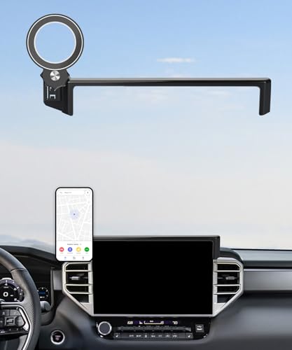 Image of Car Phone Holder for 2022-2026 Toyota Tundra /2023-2026 Sequoia Accessories | 14-inch Screen Clip-On MagSafe Strong Magnetic Cell Phone Mount, 360 Rotatable Hands-Free Holder,Not Block Air Vents