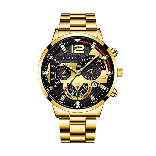 montre Mécanique et Digitale Homme avec Chronomètre, Chronographe en Acier Inoxydable