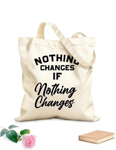XIARON Bolsos de calicó para mujer Letras motivacionales Tela de 340g/m² de grosor Se usa como neceser L Negro