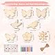57 Stück Bastelsets für Kinder, Bastelset Kinder, Basteln Kindergeburtstag ,Schmetterling Blume Vogel Holzanhänger zum Bemalen mit Aquarellstift & Edelsteinaufkleber für DIY Basteln Mädchen Jungen