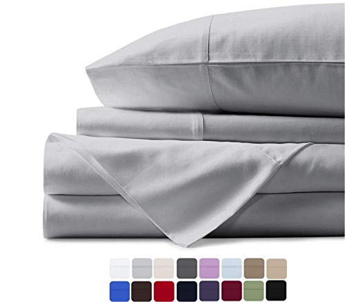 500 Thread Count 100% Cotton Sheet Silver King Sheets Set, 4-Piece Long-staple Combed