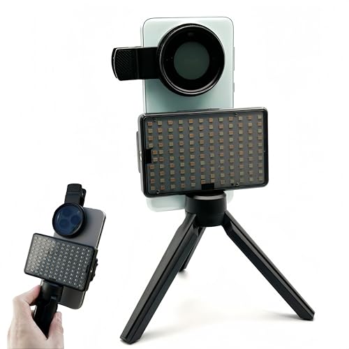 120 LED Tattoo Light Kit, Portable Cell Phone Selfie Light, with 52mm CPL Filter & Dual Clips & Adjustable Tripod, for Video Shooting TikTok Tattoo Jewelry, Suitable for Camera Laptop iPad iPhone