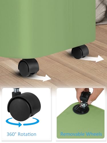 Image of efluky Laundry Basket with Wheels, Tall Rolling Laundry Hamper with Lid and Removable Bag, Aesthetic Dirty Clothes Hamper on Wheels for Laundry Room, Bedroom, Dorm and Bathroom, 100L Green