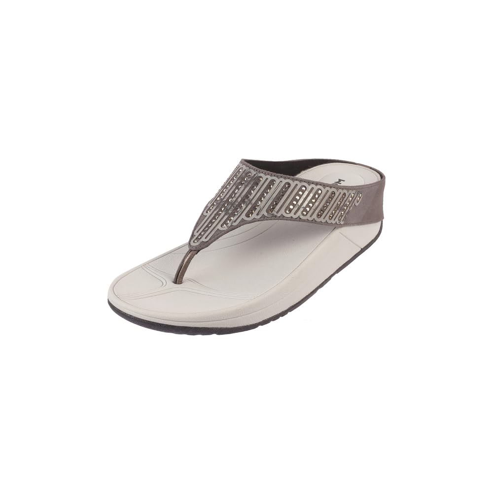 mochi Women Grey Synthetic Leather Flat Comfort Chappal UK/6 EU/39 (32-824)-picture-50