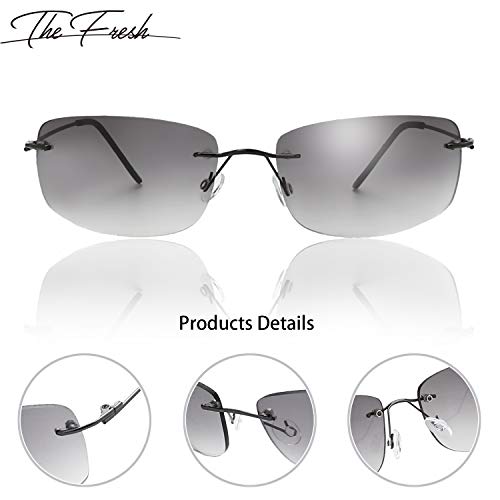 Image of The Fresh Minimalist Small Rectangular Sunglasses Clear Eyewear - Exquisite Packaging