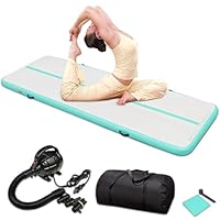 Fitby Airtrack 3m – Turnmat für Kinder & Erwachsene – Inkl. elektrische Pumpe, Gymnastikmatte, Yoga- & Fitnessmatte, aufblasbar, weiß/blau