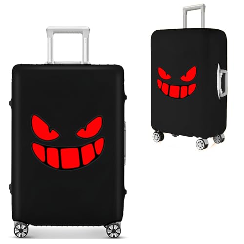 Travel Luggage Cover Thicker Spandex Suitcase Protector Elastic Washable Baggage Covers (L (for 27-28 inch luggage), Red Eye)