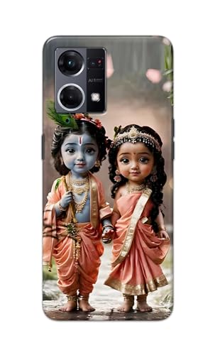 Image of Printed Hard Back Cover for Oppo Reno7 4G | Oppo Reno 7 4G Back Cover (Radha Krishna Love -J2) -190724(EA)