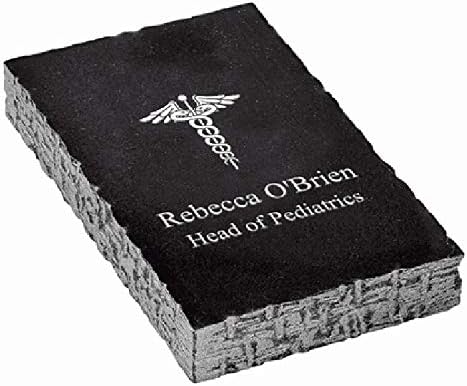 Medical Emblem Personalized Black Marble Paperweight