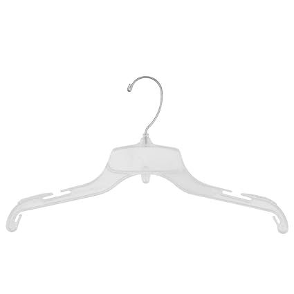 NAHANCO 94400 Plastic Top Hanger, Molded Non-Slip Shoulders, Clear Break Resistant, 15