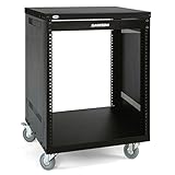 SOPORTE PARA EQUIPO ENRACABLE ESTÁNDAR DE 19'' Rack metálico abierto de 12 unidades (SRK12) con ruedas. Incluye carátula ciega de 1U de rack.