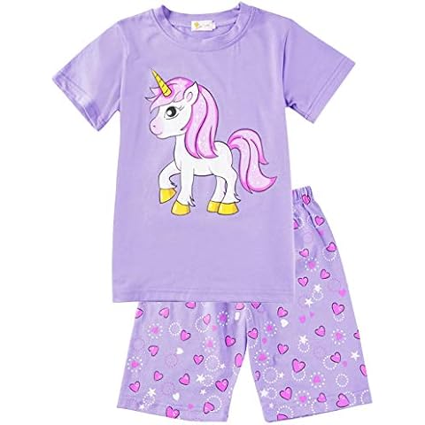 Little Hand Unicorn Print Girls Pyjamas Set Cover