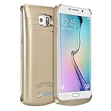 S6 Battery Case,External Battery Case 4200mAh Slim Portable Backup Battery Charger Cover Case Pack for Samsung Galaxy S6 Rechargeable Extended Power Bank Case(gold)