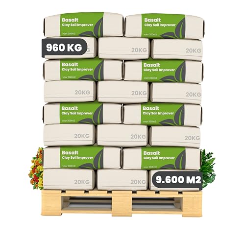 Basaltmehl - 960 kg für 9.600 m2 - Naturbelassenes Urgesteinsmehl Für Gesunde Pflanzen Und Bodenverbesserung - Reich An Spurenelementen - Organifer