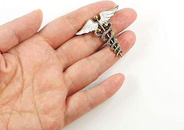CocoRibbon Enamel Medical Symbol Caduceus Brooch Pins For Doctor Nurse Gift Brooches by COCORIBBON - Used condition - Image 4