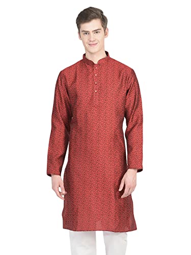 Image of SG LEMAN Knee Length Solid Kurta for Men | Silk | Long Sleeve | Ethnic Wear for Men | Party and Weeding wear Kurta
