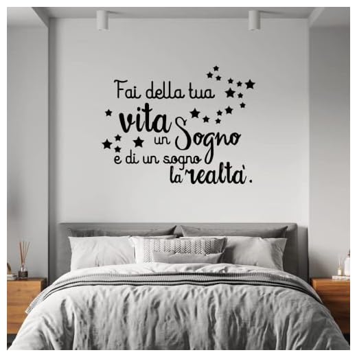 Gesar Adesivo da parete per Casa - Fai della tua vita un sogno e di un Sogno la realtà - Adesivi murali - Adesivo Home - Interior Design - Decorazione parete - Adesivo vinile da muro (100 x 77)