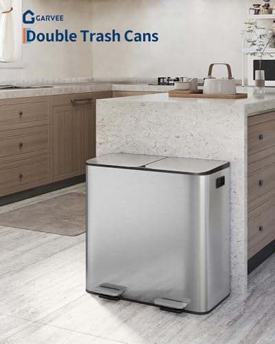 Caneca de basura rectangular 80L doble con tapa cierre suave miniatura 5