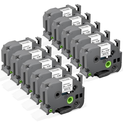 10-Pack TZe-251 24mm TZe Label Maker Tape Compatible with Brother P Touch