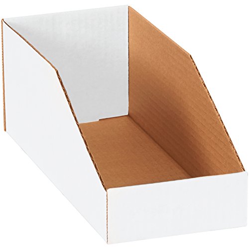 Image of Boxes Fast BFBINMT512 Open Top Bin Boxes, 5 inch x 12 inch x 4-1 /2 inch, White (Pack of 50)