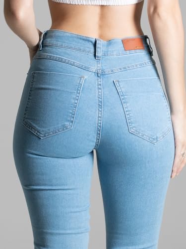 Calça Jeans Feminina Sawary Boca de Sino Flare Boot Cut Lycra Elastano Confortável Moda Feminina Rou