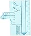 Starting Blocks Plus Two Finger Spacer Handwriting Tool, 3" Width, Blue