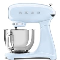 Smeg SMF03PBUK Full Colour Stand Mixer, 50's Style, 10 Speed Settings, 800W, Pastel Blue