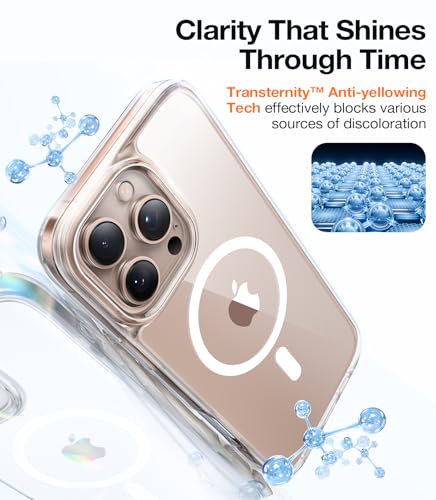 Image of TORRAS Magnetic Shockproof for iPhone 16 Pro Max Case, [Compatible with MagSafe][Military-Grade Drop Tested] Translucent Slim Protective Case for iPhone 16 Pro Max Anti-Fingerprint Anti-Scratch, Clear