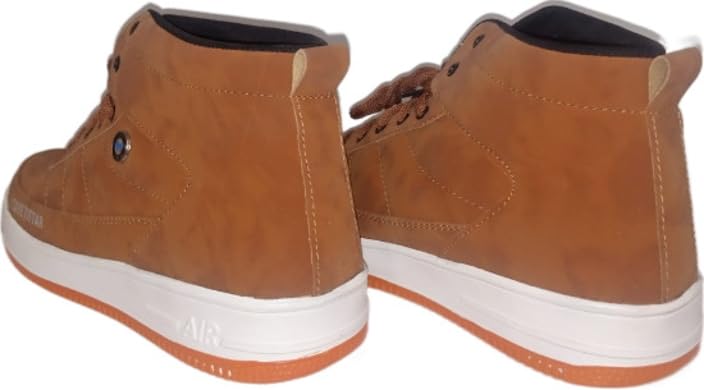 Image of Mens Nubuck Leather Casual Shoes (6 UK,Tan-Black)