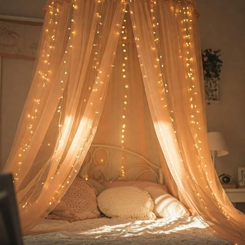 Image of Special You Canopy Tent for Decoration Bedroom, Bed Curtains, Unstiched Peach Net Cloth for Decorations 5Mtr, Room Decor Aesthetic Decorations Items for Bedroom, Bed Canopy for Bed Room