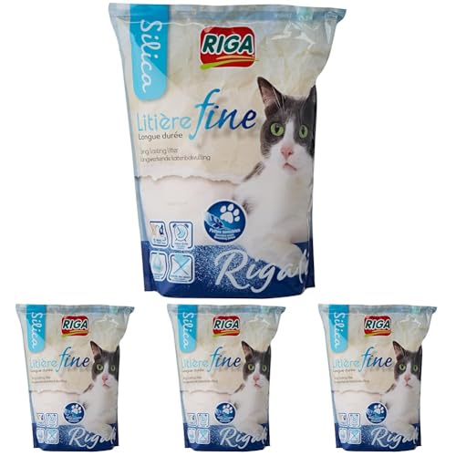 Riga Rigalit Fine - Arena de sílice para Gatos, 1,6 kg (Paquete de 4)