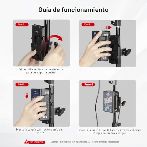 Placa de Batería de Montaña V SMALLRIG RA V1 Módulo de Carga para Focos COB 3