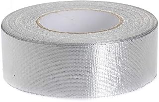 Reinforced Aluminium Foil Adhesive Tape, 50mm x 50 Meter Heat Resistant Aluminium Sealing Tape Insulation Tape - Glass Scrim Reinforced - for HVAC Repair, Ducts, Insulation, Dryers and More, TKD5022