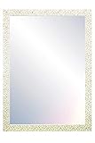 CHELY INTERMARKET - Espejos de Pared Cuerpo Entero 35x70 cm(43x78 cm) Blanco/Raya Dorado | Mod-156 | Variedad de TAMAÑOS |Ideal para salón, Dormitorio y decoración