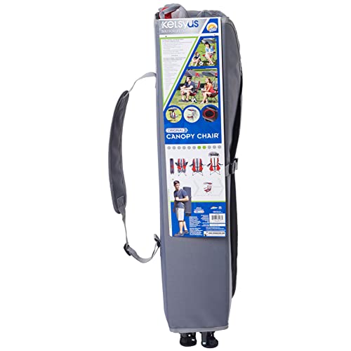 Kelsyus Original Foldable Canopy Chair for Camping, Tailgates, and Outdoor Events, Grey/Red - Image 6