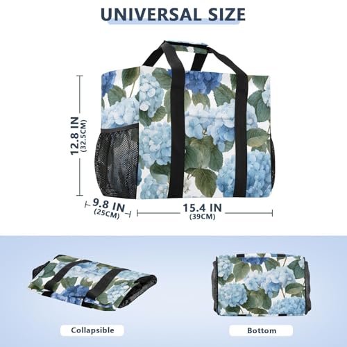 Beautiful Hydrangea Flowers Pattern Beach Tote Pool Bags for Women Ladies Large Waterproof Gym Tote Carry On Bag for Weekender Swim Gym Shopping Travel Daily Bag3