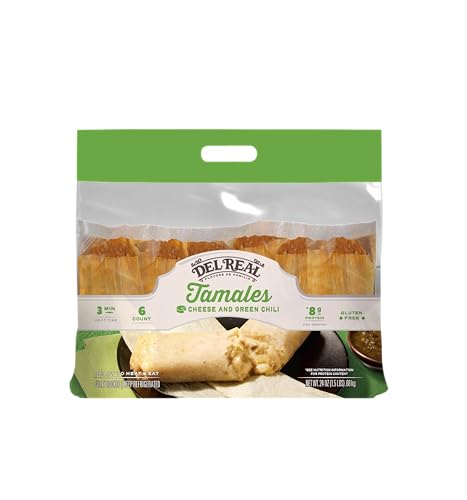 Del Real Foods Cheese & Green Chile Tamales, 24 oz