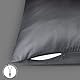 Fittia Satin Kissenbezug Premium Kopfkissenbezug Kissenhülle Haar- und Hautpflege Seidig mit Reißverschluss, 1 Stück, Dunkelgrau, 40x145cm