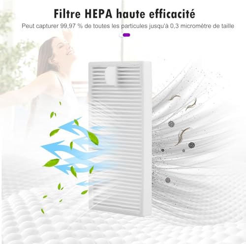 F/T Accessories for Eureka E10s Robot Vacuum Cleaner, Spare Parts Including 4 HEPA Filters, 4 Wipes, 4 Side Brushes, 1 Cleaning Brush - Image 2