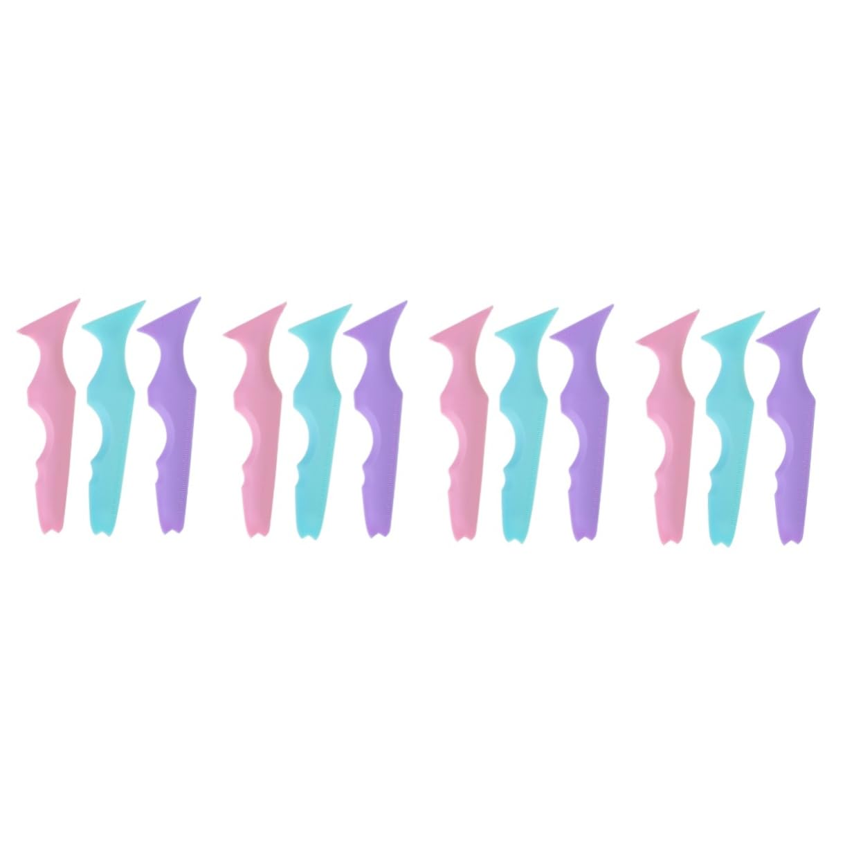 Healeved 12pièces Pochoirs Silicone Pour Eyeliner Et Sourcils Outils De Maquillage Réutilisables Pour Applicateur Pour Maquillage Yeux Parfait