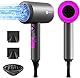 Ionen Föhn AC Motor 1800W Haartrockner, slopehill Schnelltrocknen Hair Dryer, Salon Haarfön mit Heiß-/Kalttaste, 3 Fön Concentrators and Diffuser, 3 Temperatureinstellungen, 2-Gang（Violett）