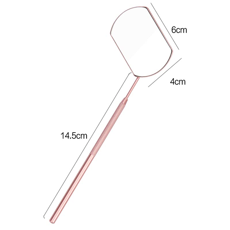 KB ESSENTIALS Lash Mirror for Eyelash Extensions - Stainless Steel Eyelash Makeup Tool for False Lashes & Adhesives - Professional Lash Extension Supplies and Accessories (Gold)