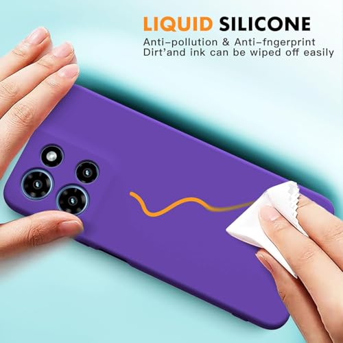 Image of DIZORO Microfiber Candy Case for Motorola Edge 60 Pro 5G Smooth Touch Cushion Liquid Soft Silicone Gel Rubber Phone Cases Non-Slip Full Body Protective Shockproof Back Cover - Violet