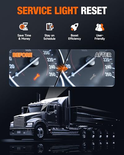 ANCEL HD3400 Heavy Duty Truck Scanner - DPF Regen, Free Lifetime Updates - 98%+ U.S. Truck Compatibility - Diesel Diagnostic Scan Tool for Cummins, Detroit, Caterpillar, Paccar & More - All Systems