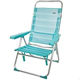 Resistente: estructura de aluminio y asiento de textileno, soporta un peso máximo de 100 kg