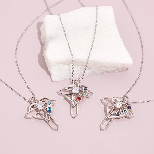 EVE'S ADDICTION Women's Custom Sterling Silver 4 Stone Simulated Birthstone Heart with Cross Pendant (16" chain) Personalized Mother Daughter - Christmas Jewelry Gift - Image 6