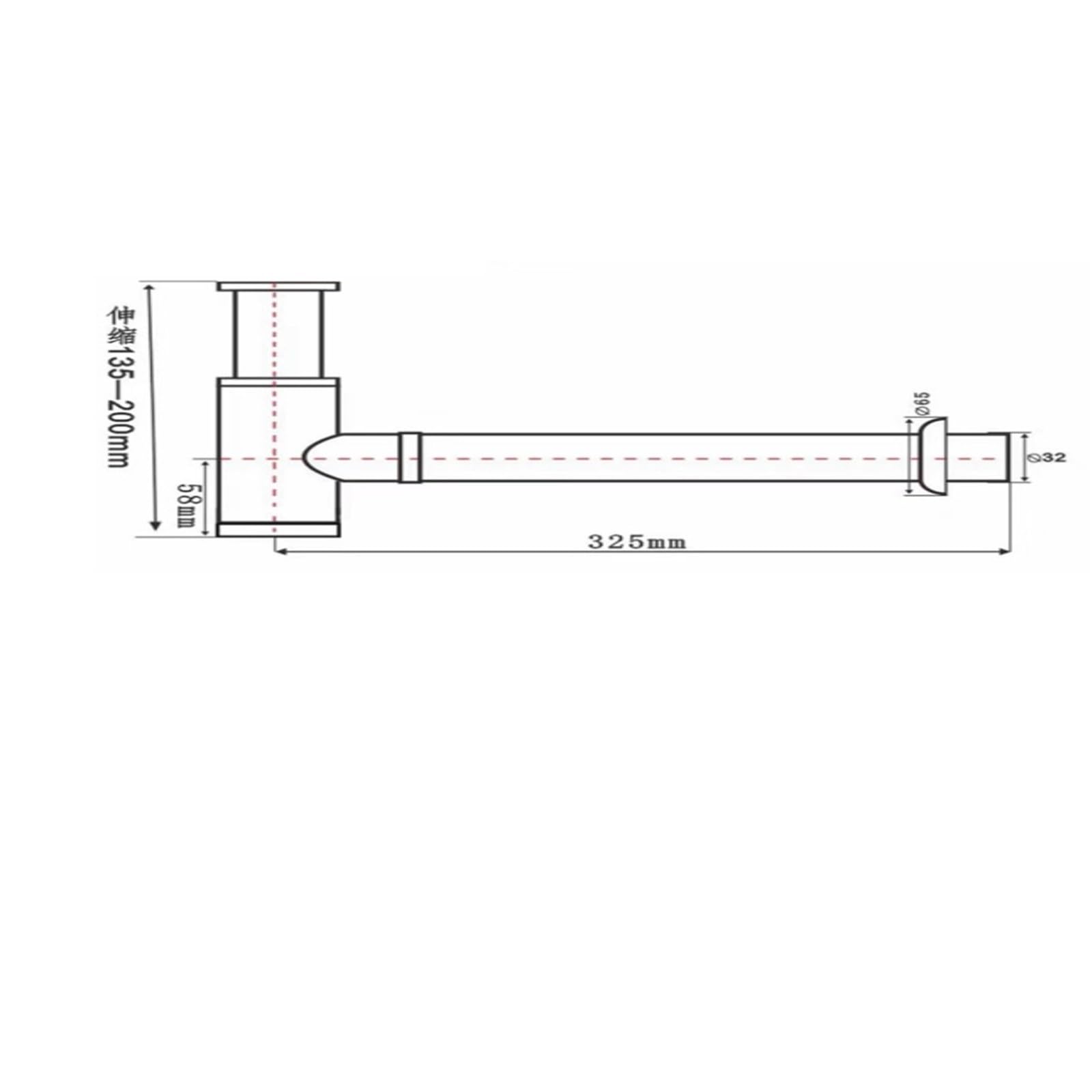 Sifone Lavabo Bagno Tubo di scarico a parete for lavabo in lega zinco, tubo a tenuta d'aria e antiodore(Bronze)