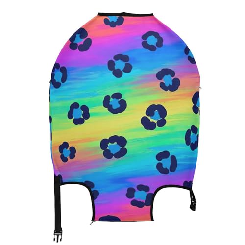 Joisal Rainbow Leopard Suitcase Covers Luggage Protector Custom Personalized Identifiers Travel Suitcase Accessories, L, Fits 26-28 Inch Case2